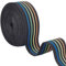 BENECREAT 5 Yards Mitternachtsblaues Flaches Gummiband, 39mm Breites Mehrfarbiges Stretch-Gummiband Aus Elastischen Fasern Für Vorhänge, Hosenbund, Kleidung Und Kunsthandwerk, 1.5mm Dick