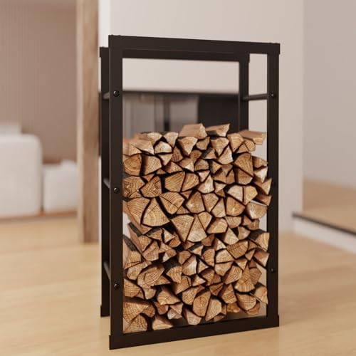 HAGO Kaminholzregal 60x100x25cm Feuerholzregal Brennholz Ständer Ablage Lager
