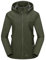 Outdoor Ventures Damen Softshelljacke Kurze Gefütterte Funktionsjacke Wasserdichte Übergangsjacke mit Abnehmbarer Kapuze Regenjacke Outdoor Regenmantel Softshellmantel für Wandern Laufen Oliv-Grün L