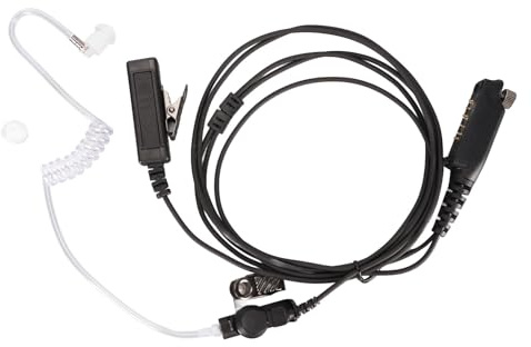 Oreillette pour Talkie-walkie, Oreillette Radio 2 Voies avec 2 Clips de Collier à Rabat, Casque à Tube Acoustique Portable à Tube Acoustique Transparent pour Sepura STP8000 STP9000