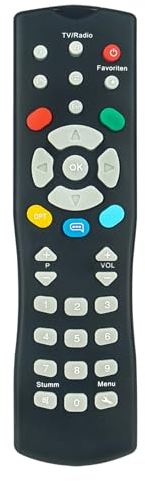 AULCMEET Fernbedienung Ersatz passend für TECHNOTREND Unity Digital TV TT-Micro S835 HD+ PVR, TTMICROS835HD+PV, S202, S302, S305, S320, S326, S330, C201, C202, C254, C264, C274, C320, C834, T330TT