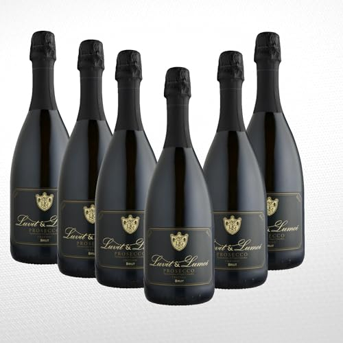 Luvit & Lumoè | Prosecco Brut D.O.C. Treviso | Confezione idea regalo 06 Bottiglie da 750 ml | Vino bianco secco spumante | Alc. 11% | Offerta vino originale Premium.
