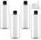 PQPAUTY 4 pièces 500ml Transparent Vide Plastique Bouteille avec Noir Bouchon à Bascule de Lotion pour lotions crèmes gels shampooing