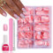 MrCuvaryas 240 Stück French Press On Nails Short Almond, Full Cover Nageltips Kurz für Gelnägel, Fingernägel Fake Nails mit Kleber Acryl Nagel Tips Nägel Zum Aufkleben (Pink Square, 240pc)