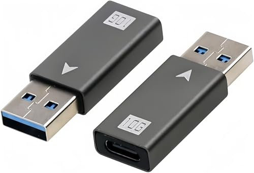 Pastall [120W/10Gbps Two-Way 3.1 USB to USB C Adapter 2Pack USB-C Female to USB Male Adapter Charger Converter Compatible for iPhone16/15/14/13/12 Pro Max Plus/Airpods/iPad 9 10 Air 5 Mini 6/Car