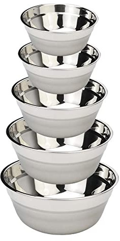 JTZPAXL Set of 5 Stainless Steel Mixing Bowls, Salad Bowl,304 Food Grade Steel,Stackable Storage& Dishwasher-Safe