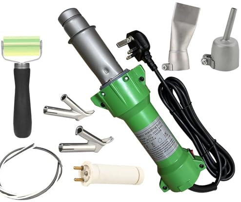 Seababyhouse 1600W Plastic Welder Hot Air Gun Torch Welding Heat Gun Handhold Rod with Speed Welding Nozzles Pistol Hot Gas Pistol, with LED Lighting