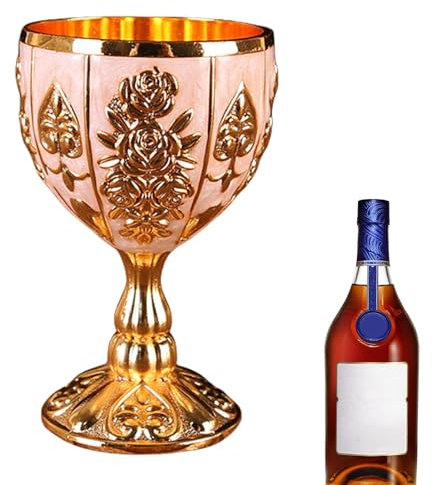 Kelch, 30 ml, Zinklegierung, Retro-geprägtes Blumenmuster, eleganter Pimp-Tasse, Weinschrank-Ornamente, Weinbecher für Bier, Cocktail, Whiskey, Retro-Ornamente