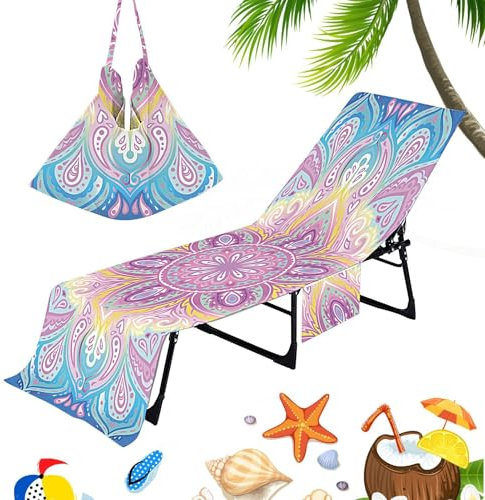 Lounge Chair Cover, Large Beach Chair, Pool Lounge Chair, Chaise Towels Cover, Large Lounge Chairs Covers Soft No-Sliding Chaise-Towels Cover for Beach and Pool Loungers, Comfortable Outdoor Lounges