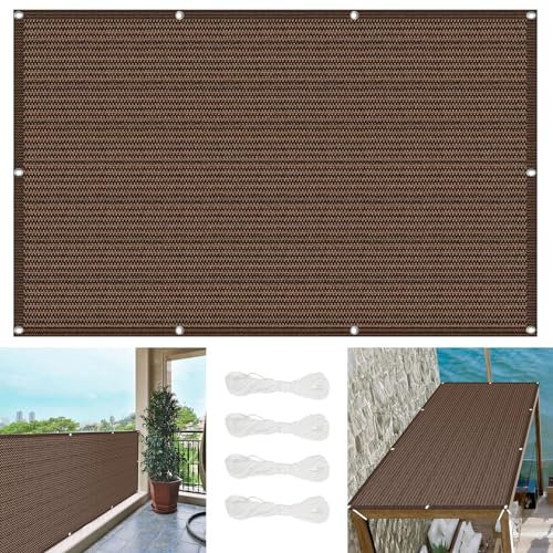 Voile d'ombrage rectangulaire - 200 x 300 cm - Respirant - Pour jardin, terrasse, anti-poussière et coupe-vent - Pour serre - Marron