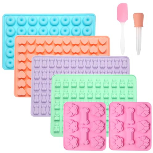 Luxoraiova Backmatte Hundekekse, 8 Stück Backmatten für Hundeleckerlies Set, Silikon Backform Hundekekse für DIY Hundekekse, Schokolade, Süßigkeiten, Kekse, BPA-frei