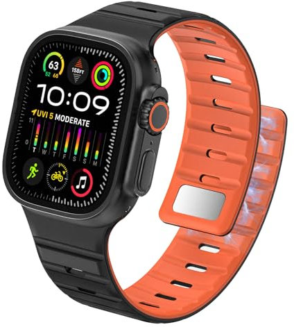 Wristitani Silicone Magnetic Straps Compatible with Apple Watch 49mm 46mm 45mm 44mm 42mm Soft Silicone Band,Compatible with iWatch Ultra 2/ Ultra SE Series10 9 8 7 6 5 4 3 2 1