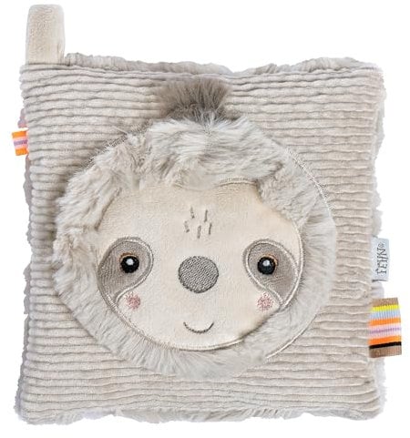 Fehn Cuscino con noccioli di ciliegia a forma di bradipo, cuscino per le coccole con sacchetto termico e rinfrescante rimovibile, per neonati e bambini piccoli