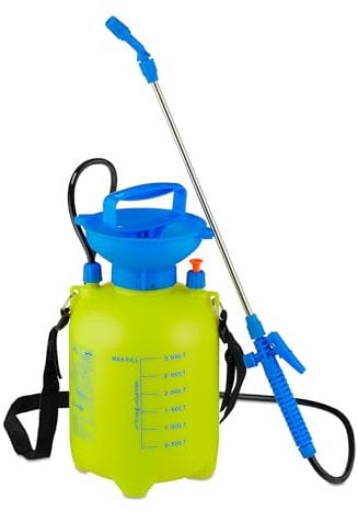 Relaxdays Pressure Sprayer with Lance, 3L, Adjustable Nozzle, Garden Care & Cleaning, Pump Spray Bottle, Yellow/Blue, 50% plastic, 3 litres