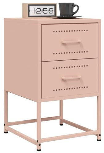 WKIEQACO Comodini 2 pezzi rosa 36 x 39 x 60,5 cm tavoli in acciaio comodini