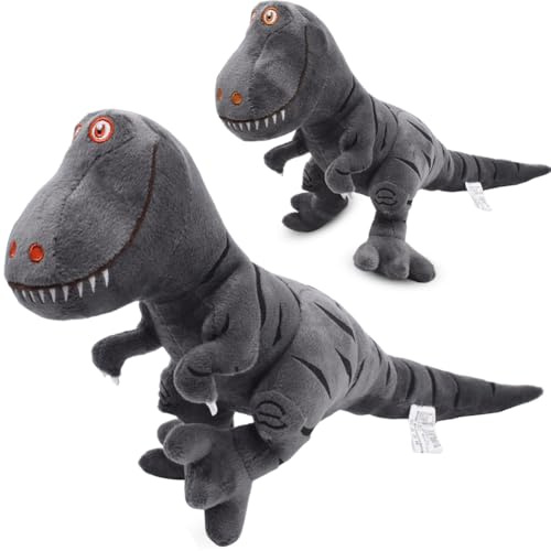 KMFASVX Dinosaurier Kuscheltier,40cm Dinosaurier Plüschtier,Dino Kuscheltier, Tyrannosaurus Plüsch Cuddle Toys Stofftier Plüschtier Kuscheltier Figur für Kinde - Grau
