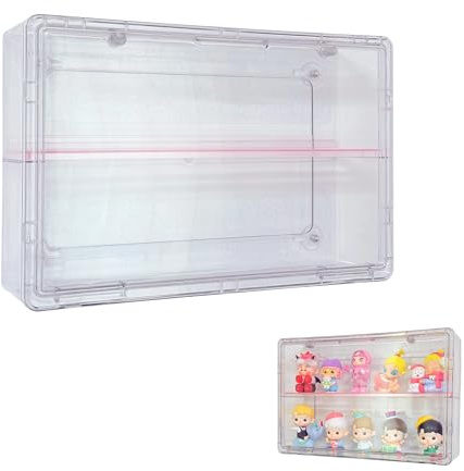 Dasellfa Wandvitrine Hängend Kleine, Hängevitrine, Sammlervitrine mit Tür und 2 Fächern, für Miniaturen, Modellautos, Miniaturfiguren, Action Figuren, Pop, Sammelfiguren, Parfüm(32*9*21cm)