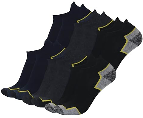 Loemy Calcetines de trabajo hombre cortos Reinforsed, calcetines mujer para senderismo y zapatos de seguridad, Calcetines Work Sneakers Socks, 6 pares 43-46