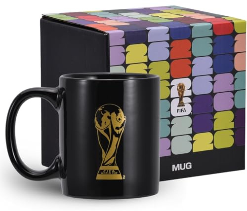 Wagon International FIFA World Cup 2026 Official Gift, Tasse Officielle FIFA Coupe du Monde 2026 – 350 ml – Emblème FIFA Gravé – Souvenir Collection & Cadeau – Maison, Bureau, Café, Latte, Moka, Thé