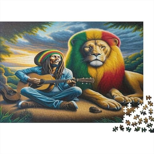 Bob Marley Löwen-Puzzle, 1000 Teile, recyceltes Papier, für Erwachsene, Puzzle, lustiges Familienspiel, lustiges Geschenk für Kinder ab 12 Jahren, 38 x 26 cm, 1000 Teile