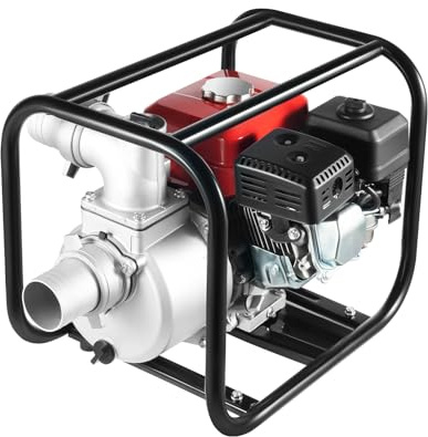 Bomba de agua de gasolina de 4 tiempos, 7,5 CV, bomba de estanque con tubo de agua y refrigeración por aire, bomba de toma de fuerza para extinción, limpieza de suelos y drenaje, 3600 rpm, 212 cc
