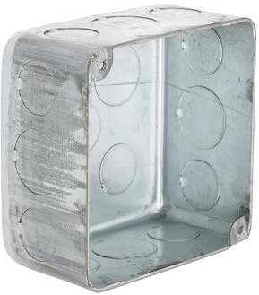 RACO 239 4 in. Square Plenum Box, Eleven 1/2 and Five 3/4 in. Knockouts, Drawn, 2-1/8 in. Deep, Gray