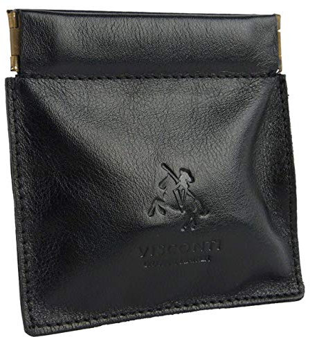 Visconti Porte-monnaie pour homme classique en cuir de qualité, 2 coloris, noir ou marron foncé - Noir - noir,