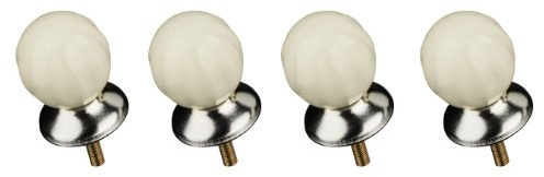 Premier Housewares 2490016 Retro Style Drawer Knobs - Set of 4, Ivory