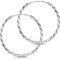 MATERIA Damen Creolen Silber 925 groß 35mm - Damen Ohrringe rhodiniert gekordelt #SO-284