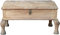 GURU SHOP Kaffeetisch, Couchtisch, Beistelltisch mit Schublade - Modell 16, Creme-weiß, Teakholz, 40x70x52 cm, Kaffeetische & Bodentische