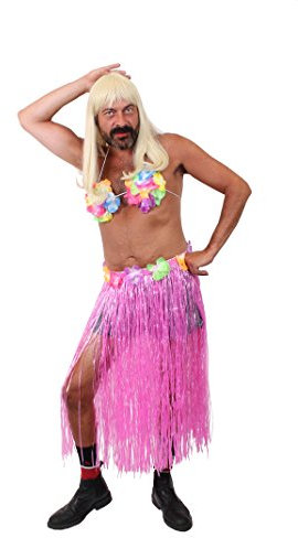 I LOVE FANCY DRESS LTD LUSTIGES MÄNNER Hawaii SÜDSEE Hula KOSTÜM VERKLEIDUNG Polterabend+JUNGESELLENABSCHIED=MIT+OHNE Blonder PERÜCKE = OHNE PERÜCKE