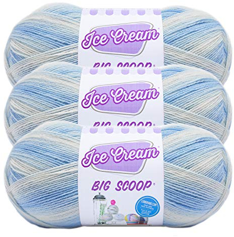 (3 Pack) Lion Brand Yarn 922-203 Ice Cream Big Scoop Yarn, Blueberry3