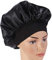 SUPVOX Satin Schlafmütze Nachtmütze Hut Lange Haare Motorhaube Nacht Haar Motorhaube Hut für Frauen Mädchen - schwarz (56-58cm)