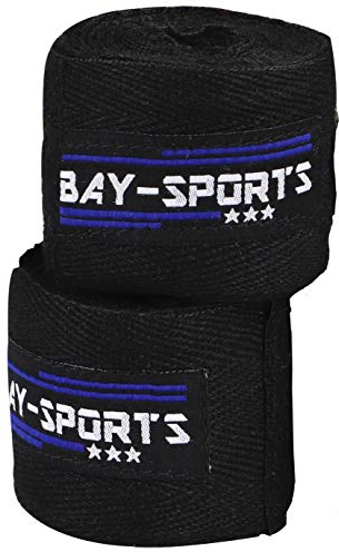 Bay 100% Baumwolle Boxbandagen 3 m unelastisch Nicht elastisch fest BW fest (schwarz)