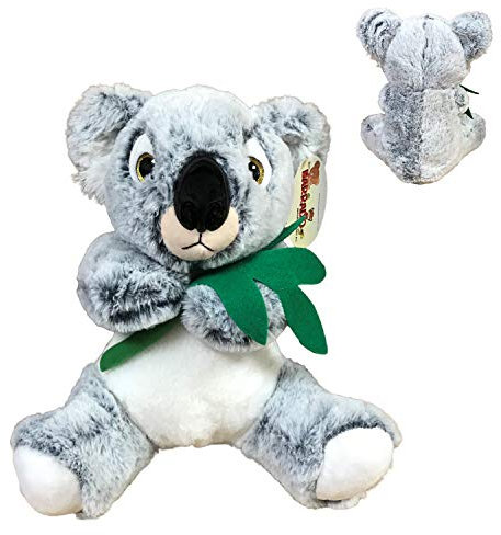 BARRADO - Plüsch Koala Bär Beutelbär hellgrau - Qualität super Soft (Goldene Augen, 11/28cm)