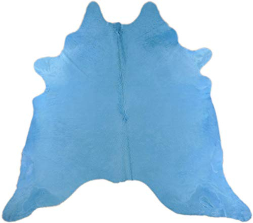 generisch KUHFELL STIERFELL HELL BLAU GEFÄRBT 210 x 210 cm Kuh Fell Teppich VON KUHFELLE ONLINE