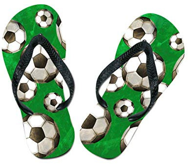 Flip Flops Fußball - Schuhe / Slipper Badeschuhe Flip-Flop Badelatschen Badeschlappen Sandale Zehentrenner, Gr. 42-44