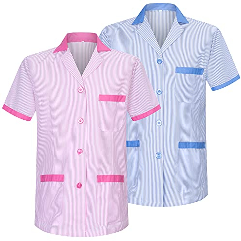 MISEMIYA - Pack*2-Camisa Camisetas Mujer Medica Mangas Cortas Uniforme Laboral Sanitarios Hospital Limpieza Ref.T820 - M, Mixto