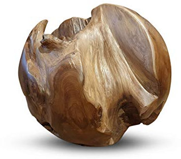 Kinaree Wurzelholz Dekoration Kugel 30 cm – handgefertigte Teakholz Deko aus Indonesien – rustikale Holz Deko Kugel für Wohnung Garten Terrasse – asiatische Möbel aus Massivholz (40cm)