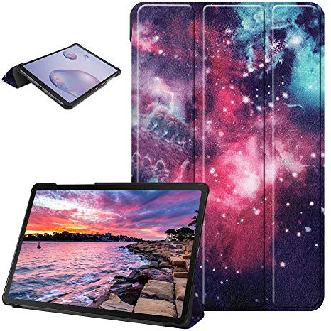 LCHDA Coque pour Samsung Galaxy Tab A 8,0 2019 (SM-T290 / T295), Mince Léger Pli en Trois Support Cuir PU Intelligent Anti-Chute Housse Étui de Protection avec Réveil/Veille Automatique- Ciel Étoilé