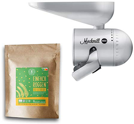 Mockmill Mahlaufsatz für KitchenAid | frisches Mehl | Made in Germany |+ 2,5 kg Bio Roggen