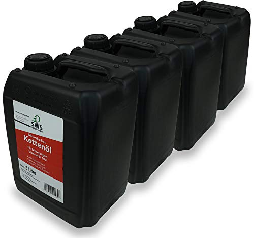 SWS Forst GmbH SUPER-OIL Kettensägenöl 4x5 Liter – Hochwertiges Kettenöl für Motorsäge – Sägekettenöl mit Haftzusatz – Für Kettensäge & Führungsschiene