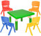alles-meine.de GmbH Sitzgruppe für Kinder - Tisch + 4 Kinderstühle - Größen & Farbwahl - grün - höhenverstellbar - 1 bis 8 Jahre - Plastik - für INNEN & AUßEN - Kindertisch/Kin..
