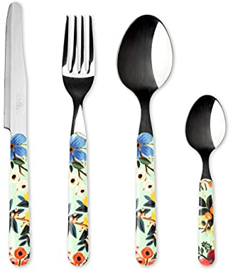 Excelsa Fiori Frida Besteckset 24-teilig für 6 Personen, Edelstahl 18/0, Griff farbig