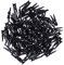 FAVOMOTO Lot de 100 mini pinces à linge en bois et plastique - 25 cm - Noir - 2,5 cm