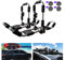 ASMSW 1 paire de barres de toit 4 en 1 pour kayak/surf/skis, barres de toit pliables et réglables en forme de J avec 4 sangles d'arrimage sur le toit de voiture, SUV, camion, noir, argenté