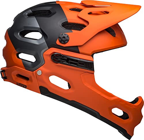 BELL Super 3R MIPS Mountainbike-Helm für Erwachsene, Mattorange/Schwarz, Größe M (55-59 cm)