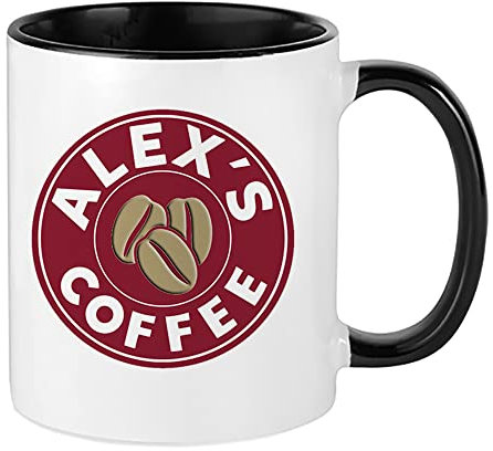 Giftme Personalised with Any Name Costa Unique Inside Coloured Ceramic Mug Coffee Tea Mug. (Black Inside Coloured and Handle)