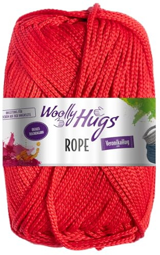 Woolly Hugs ROPE 200 g vielseitiges und ideales Taschengarn 140 m, Farbe:030 - rot