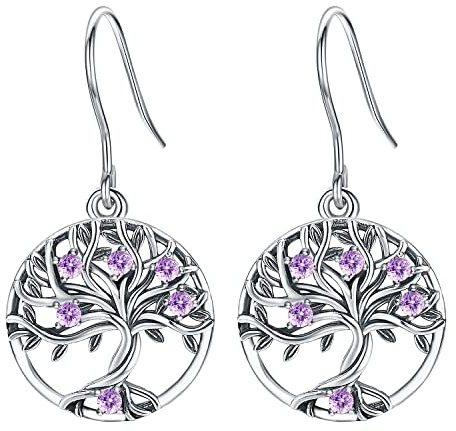 Damen Baum des Lebens Ohrringe - 925 Sterling Silber Lebensbaum, Allergiefrei Schmuck Geschenke für Frauen Mutter